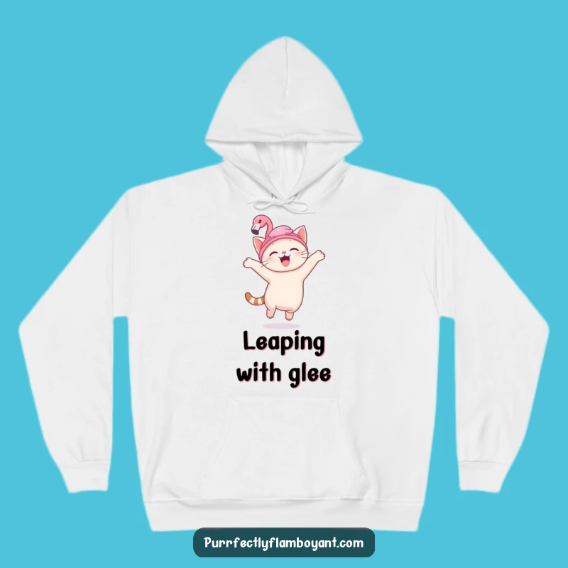 Cozy Funny Kawaii Cat Flamingo Hat Hoodie, Warm & Joyful & Perfect Funny Gift