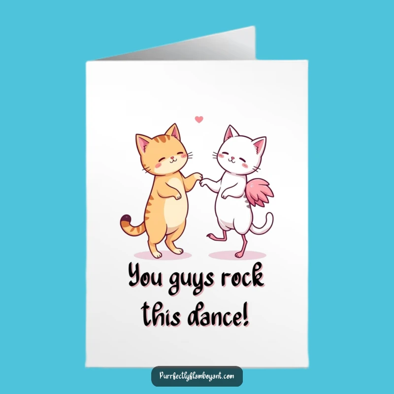 Free Printable Congrats Card: Cats Flamingos Dance Downloadable Gift