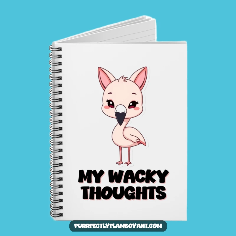 Funny Kawaii Flamingo Cat Ears Notebook, Jot Down Playfulness & Perfect Funny Gift